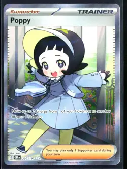 2023 Scarlet & Violet - Obsidian Flames Poppy #220 Full Art Holo Pokemon Card - Image 1