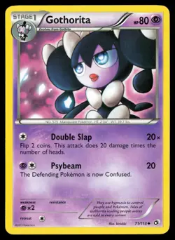 2013 Black & White - Legendary Treasures Gothorita #71 Non Holo Pokemon Card - Image 1