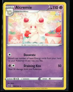 2020 Sword & Shield - Rebel Clash Alcremie #87 Non Holo Rare Pokemon Card - Image 1
