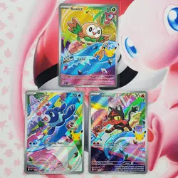 Rowlett 043 + Litten 044 + Popplio 045 - First Partner Pokemon Cards #L475 - Image 1