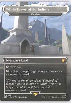 MTG White Tower Of Ecthelion (0367) *Non-Foil* Borderless Box Topper LOTR MT/NM - Image 1