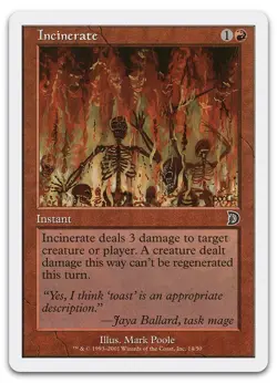 Incinerate #14 (NM) Deckmasters Garfield vs Finkel DKM Magic MTG - Image 1