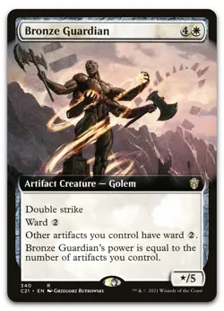 Bronze Guardian (Extended Art) #340 (NM) Commander 2021 C21 Magic MTG - Image 1