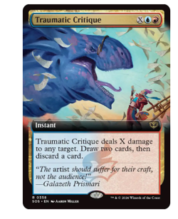 Traumatic Critique - Extended Art Secrets of Strixhaven MTG - Image 1