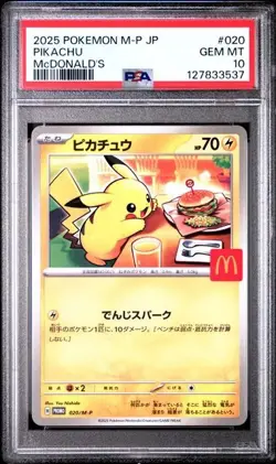 Pikachu #20 - Japanese Pokemon McDonalds Promo - PSA 10 - Image 1