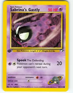 Sabrina's Gastly - 1st Edition - 93/132 Gym Heroes- WOTC - Pokemon TCG - 2000 - Image 1
