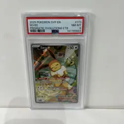 2025 POKEMON SVP EN-SV BLACK STAR PROMO #173 EEVEE PSA 8 - Image 1