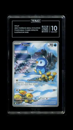 TAG 10 (965) PIPLUP #098/094 POKEMON PHANTASMAL FLAMES IR - Image 1
