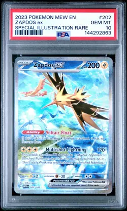 2023 POKEMON MEW EN-151 SPECIAL ILLUSTRATION RARE #202 ZAPDOS EX PSA 10 - Image 1