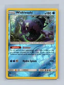 Wishiwashi 62/236 Holo Rare Cosmic Eclipse Pokemon Reverse Holo Lightly Played - Image 1