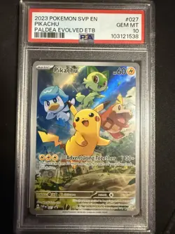 PSA 10 Pikachu 027 SVP Paldea Evolved ETB Black Star Promo Pokemon Gem Mint - Image 1