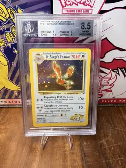 2000 POKEMON GYM HEROES 7/132 LT. SURGE'S FEAROW HOLO RARE BGS 8.5 - Image 1