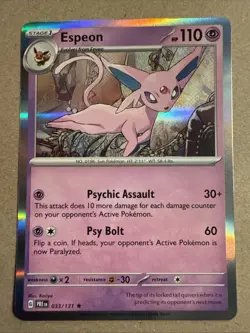 Pokemon TCG Espeon 033/131 Prismatic Evolutions Holo Rare - Image 1