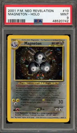 Pokemon Magneton Neo Revelation Unlimited Holo Rare #10 PSA 9 Mint - Image 1