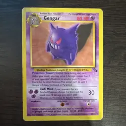 Pokemon Gengar Fossil 20/62 Rare Stage 2 80 HP Regular 1999 English Card - Image 1