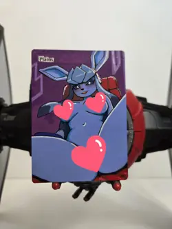 MTG, Plains, Glaceon, Waifu, Alter Art by BAZAYO Hand Painted Custom Card 18+ - Image 1