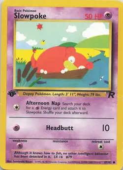 Slowpoke 67/82 Common 1st Edition Team Rocket Pokemon Card - Image 1