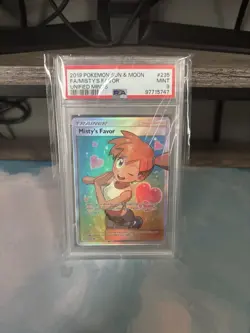 Misty's Favor 235/236 Full Art Unified Minds Sun & Moon 2019 Pokemon PSA 9 - Image 1