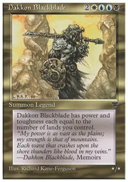 MTG Dakkon Blackblade, Chronicles, Damaged, English - Image 1