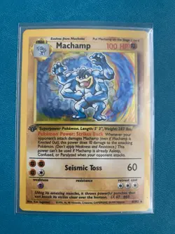 Machamp 1st Edition 8/102 Base Set Holo Rare Pokemon Card - TCG NM - LP - Image 1
