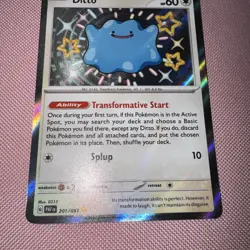 Pokemon TCG Ditto Scarlet & Violet Paldean Fates Holo Shiny Rare Card 201 ENG - Image 2