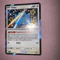 Pokemon TCG Ditto Scarlet & Violet Paldean Fates Holo Shiny Rare Card 201 ENG - Image 4