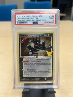 Pokemon Greninja Star Gold Star Promo SWSH144 Sword & Shield Holo PSA 9 2021 - Image 1