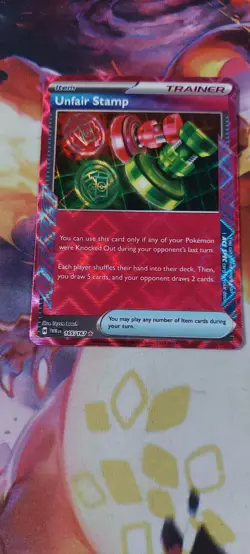 Pokemon TCG Unfair Stamp 165/167 Sv06 Twilight Masquerade Ace Spec Near Mint - Image 1