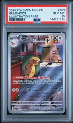 2025 POKEMON MEG EN-MEGA EVOLUTION ILLUSTRATION RARE #153 GUMSHOOS PSA 10 - Image 1