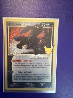 Pokemon TCG Umbreon Gold Star 17/17 Celebrations Classic Collection Holo - Image 1