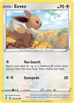 Pokemon TCG Eevee (125/203) [Sword & Shield: Evolving Skies] Lightly Played - Image 1