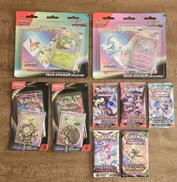 Pokemon TCG Prismatic Evolutions Tech Sticker Coll. Lot 2 + Bonus Packs SEE PICS - Image 1