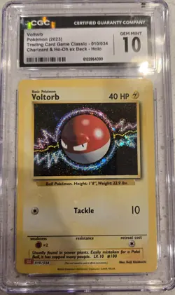 Voltorb 010/034 Pokemon Trading Card Game Classic Holo CGC 10 - Image 1