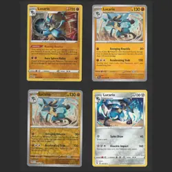 Lucario Pokemon Card Collection Set of 4 English Cards Rare Holo Reverse & Holo - Image 1