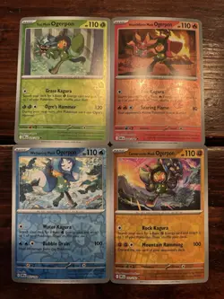 Pokemon Teal, Hearthflame, Wellspring, Cornerstone Mask Ogerpon Reverse Holo LOT - Image 1