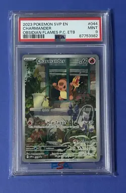 2023 Pokemon SVP EN Charmander Obsidian Flames PC ETB #044 PSA 9 MINT - Image 1
