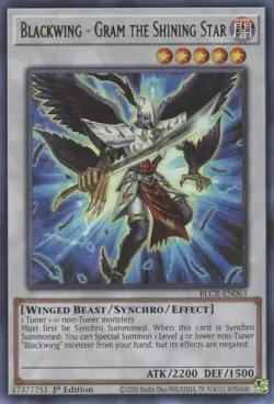 BLCR-EN063 Blackwing - Gram The Shining Star Ultra Rare 1st Ed NM YuGiOh TCG - Image 1