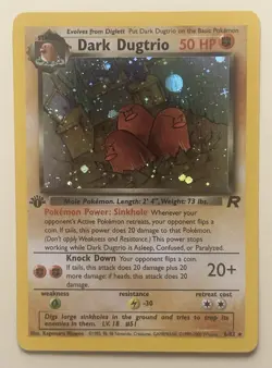 Pokemon TCG 1st Edition Dark Dugtrio 6/82 Team Rocket Holo 2000 - Image 1