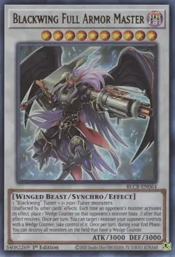 BLCR-EN064 BLACKWING FULL ARMOR MASTER ULTRA RARE 1ST EDITION NM YuGiOh TCG - Image 1
