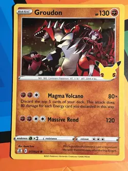 GROUDON 017/025 25TH CELEBRATIONS POKEMON (HOLO RARE, NM) x1 - Image 1