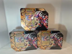Pokemon TCG Koraidon Ex Slashing Legends tins---Factory Sealed---3 Tin Lot - Image 1