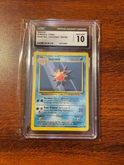 Starmie #64/102 – 1999 Pokemon Base Set (Unlimited) – CGC 10 Gem Mint - Image 1