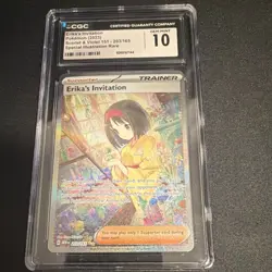 Pokemon Erika's Invitation 203/165 Scarlet & Violet 151 CGC 10 Illustration Rar… - Image 1