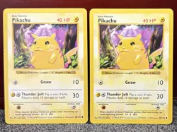 Pokemon Base Set 2x {{{ Pikachu }}} 58/102 ** Shadowless**Yellow Cheeks **L@@K - Image 1