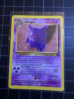 Pokemon Gengar TCG Fossil Card 20/62 Regular Rare Ungraded - Image 1