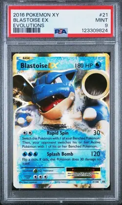 PSA 9 Blastoise ex 2016 Pokemon XY Evolutions #21 - Image 1