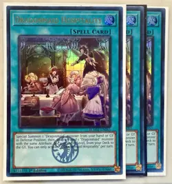 Yugioh! 3x Dragonmaid Hospitality BLMM-EN065 Emblazoned Ultra Rare 1st Ed NM - Image 1