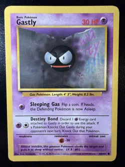 FREE SHIPPING Gastly 050/102 Base Set Regular Pokemon TCG Lightly Played - Image 1
