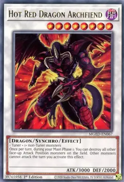 MGED-EN067 Hot Red Dragon Archfiend UNL Edition Rare Near Mint YuGiOh TCG - Image 1