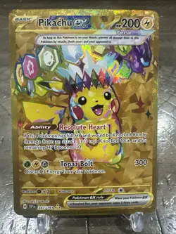 Pokemon TCG Pikachu EX Surging Sparks Holo Hyper Rare Gold 247/191 NM - Image 1
